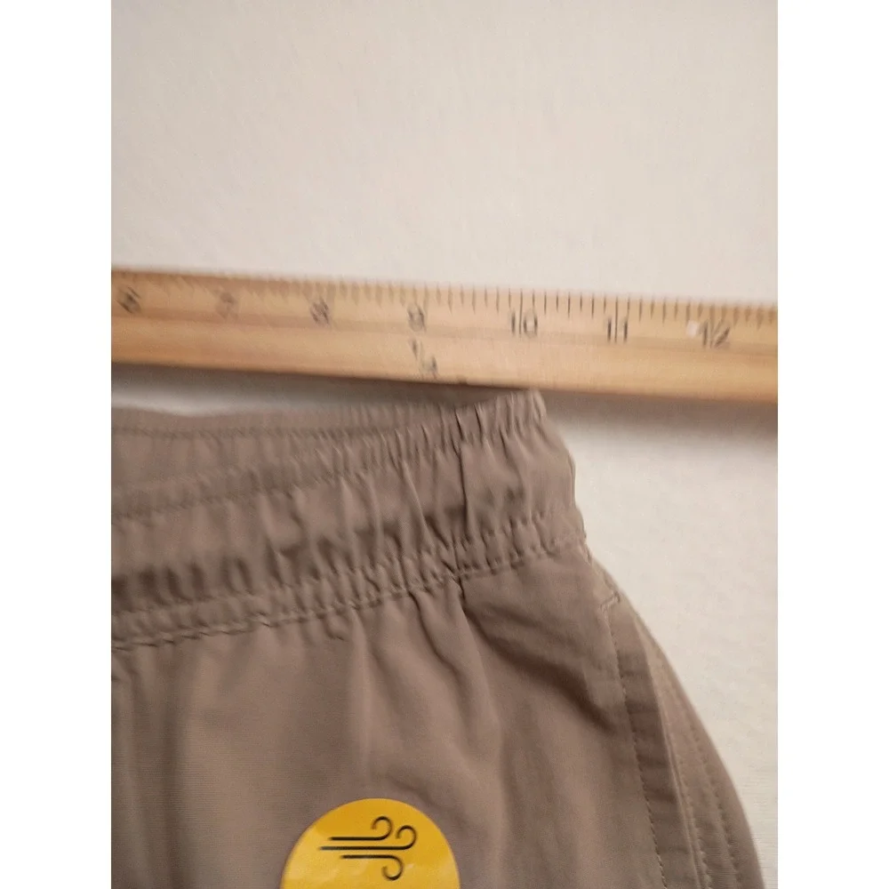 Quick Dry Performance Shorts Men's Tan Khaki Elastic Waist Drawstring Active NWT